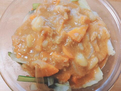 カレーの余りde野菜たっぷり豆腐カレー丼